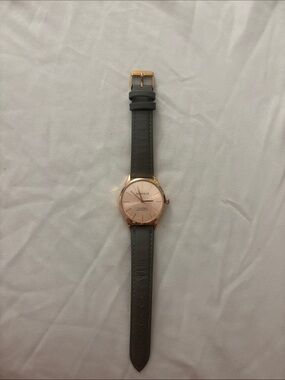 Monroé Watches Rose Gold Dial Women's Watch with Gray Leather Strap